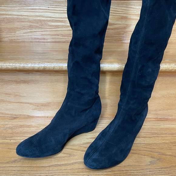 Women’s Black Suede Tall Boots Size 6.5 - Picture 6 of 7